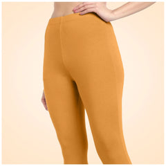 Women's Cotton Blended Solid Ankle legging (Mustard Yellow)