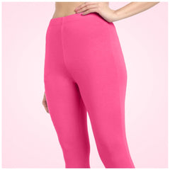 Women's Cotton Blended Solid Ankle legging (Dark Pink)
