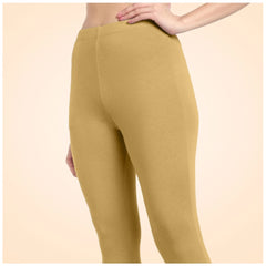 Women's Cotton Blended Solid Ankle legging (Beige)