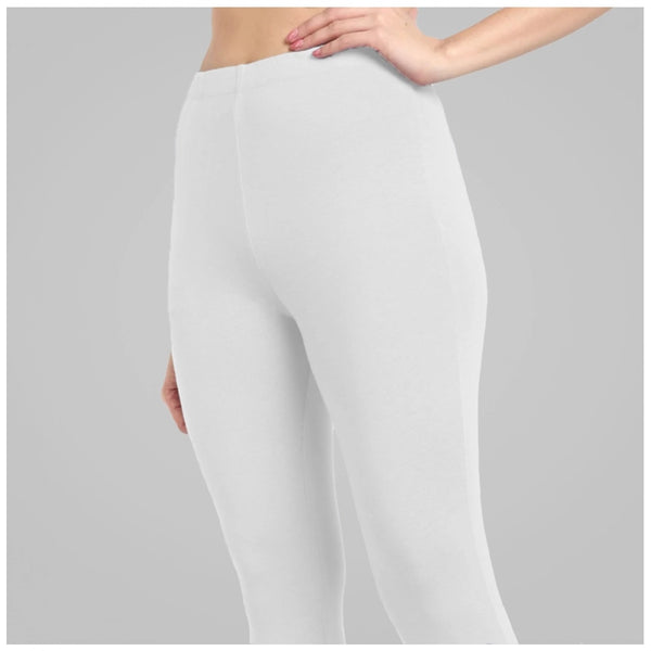 Women's Cotton Blended Solid Ankle legging (White)