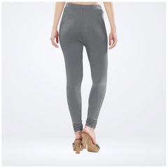 Women's Cotton Blended Solid Churidar leggings (Silver Gray)