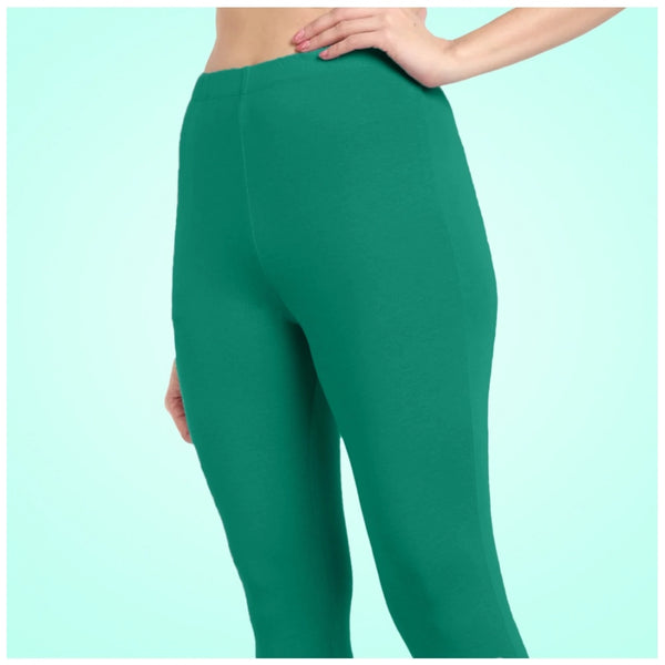 Women's Cotton Blended Solid Ankle legging (Rama Green)
