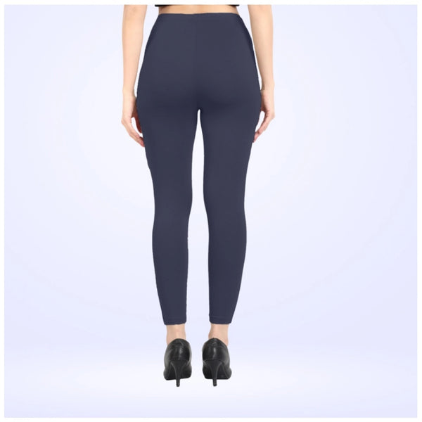 Women's Cotton Blended Solid Ankle legging (Navy)