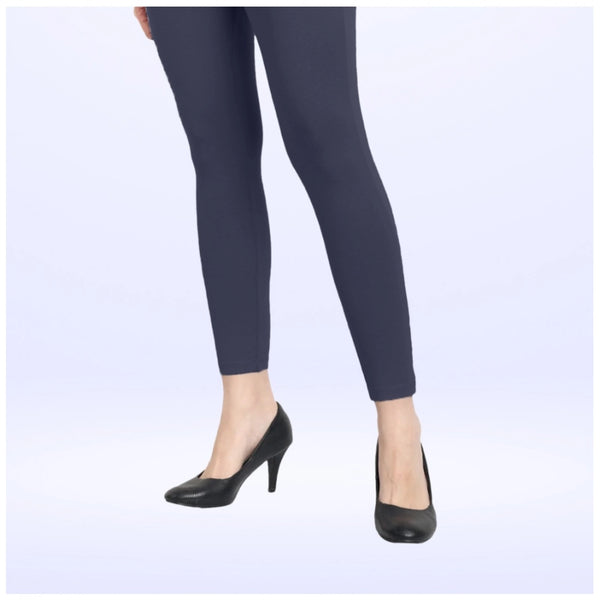 Women's Cotton Blended Solid Ankle legging (Navy)