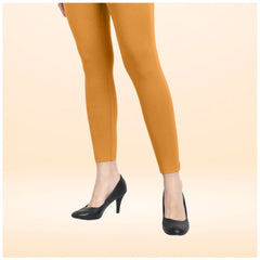 Women's Cotton Blended Solid Ankle legging (Mustard Yellow)