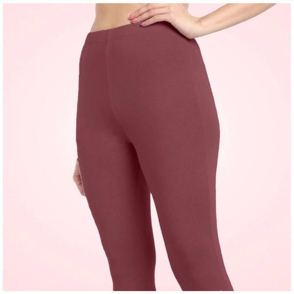 Women's Cotton Blended Solid Ankle legging (Maroon)