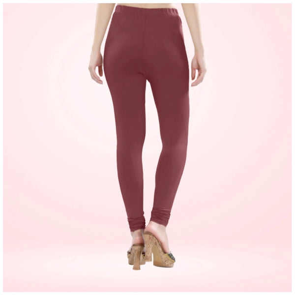Women's Cotton Blended Solid Churidar leggings (Maroon)