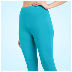 Women's Cotton Blended Solid Ankle legging (Turquoise Blue)