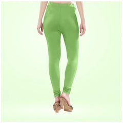 Women's Cotton Blended Solid Churidar leggings (Pista Green)