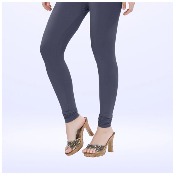 Women's Cotton Blended Solid Churidar leggings (Navy)