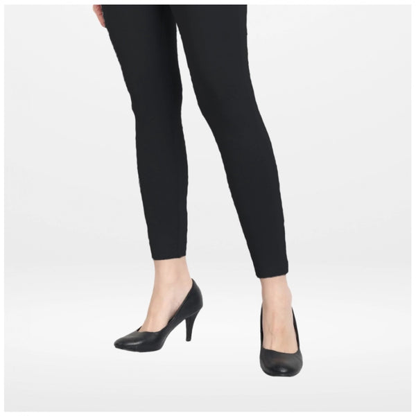 Women's Cotton Blended Solid Ankle legging (Black)