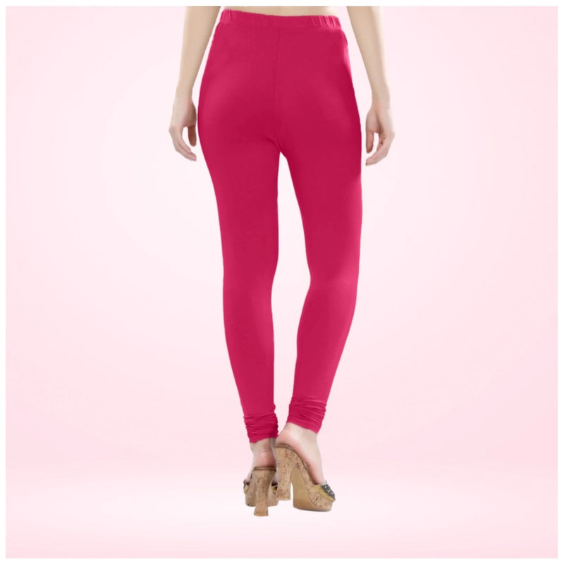 Women's Cotton Blended Solid Churidar leggings (Rani)