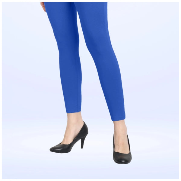 Women's Cotton Blended Solid Ankle legging (Royal Blue)