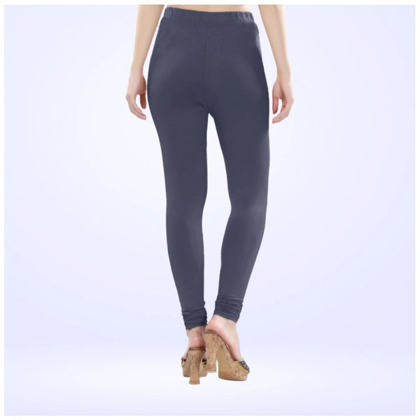 Women's Cotton Blended Solid Churidar leggings (Navy)