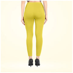 Women's Cotton Blended Solid Ankle legging (Lemon Yellow)