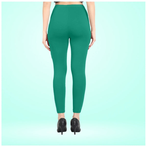 Women's Cotton Blended Solid Ankle legging (Rama Green)