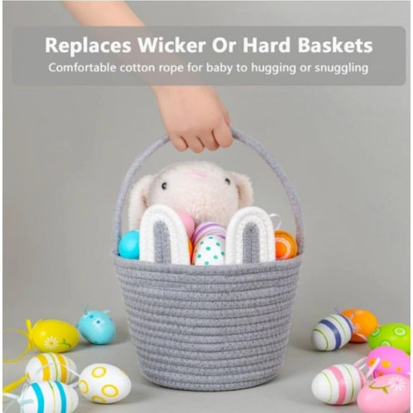 Cotton Ear Toys Bucket Pack of 1 Storage Basket For Clothes (Grey)