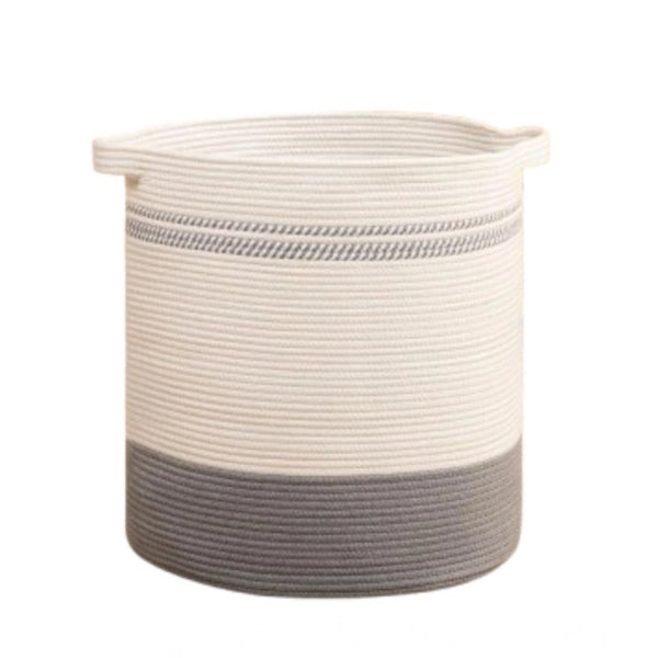 Cotton Basket Pack of 1 Storage Basket For Clothes (Grey)