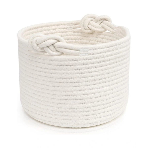 White Cotton Storage Basket (Pack of 1)