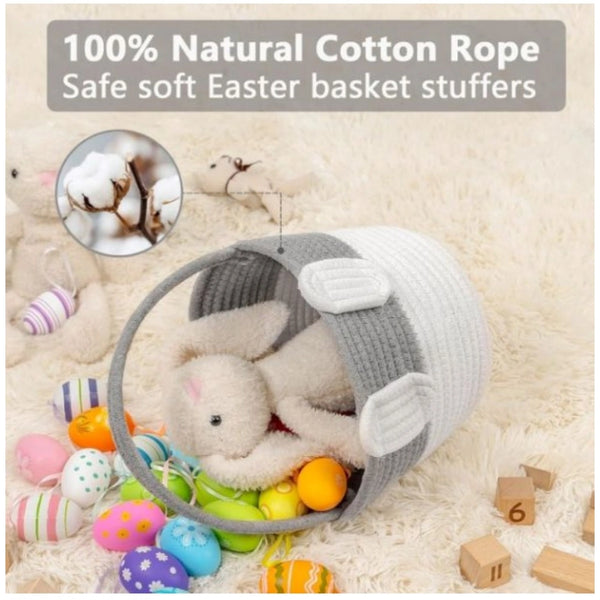 Cotton Toy Bucket Pack of 1 Storage Basket For Clothes (Grey)