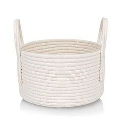 Cotton Basket Inch Pack of 1 Storage Basket For Clothes (White)