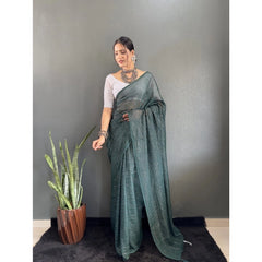 Women's Chiffon Woven Bollywood Saree With Unstitched Blouse (5.5Mtr, Green)