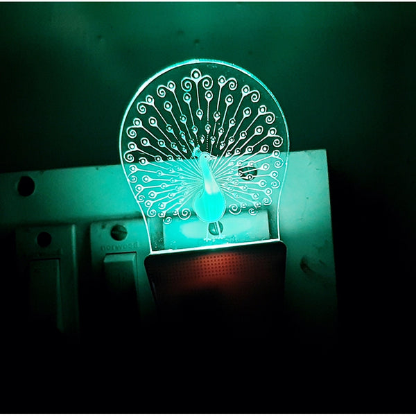 Peacock AC Adapter Night Lamp